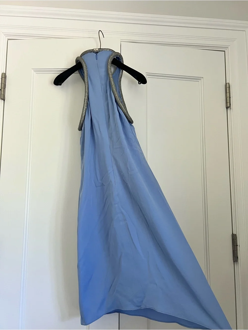 GUCCI Sky Blue One-Shoulder Evening Gown with Beaded Trim - Picture 5 of 5